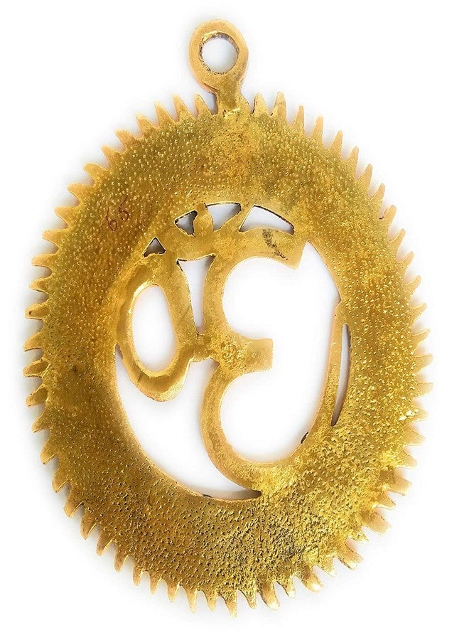 Skywalk Hand Crafted Metal Brass Wall Hanging Om With Gayatri Mantra,Decorative Brass Om Religious Wall Hanging, 6 Inch - Image 3